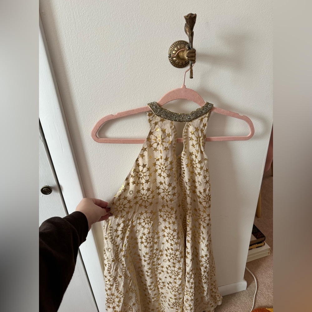 Kimchi Blue Coriella Gold Foil Star Dress Size Large